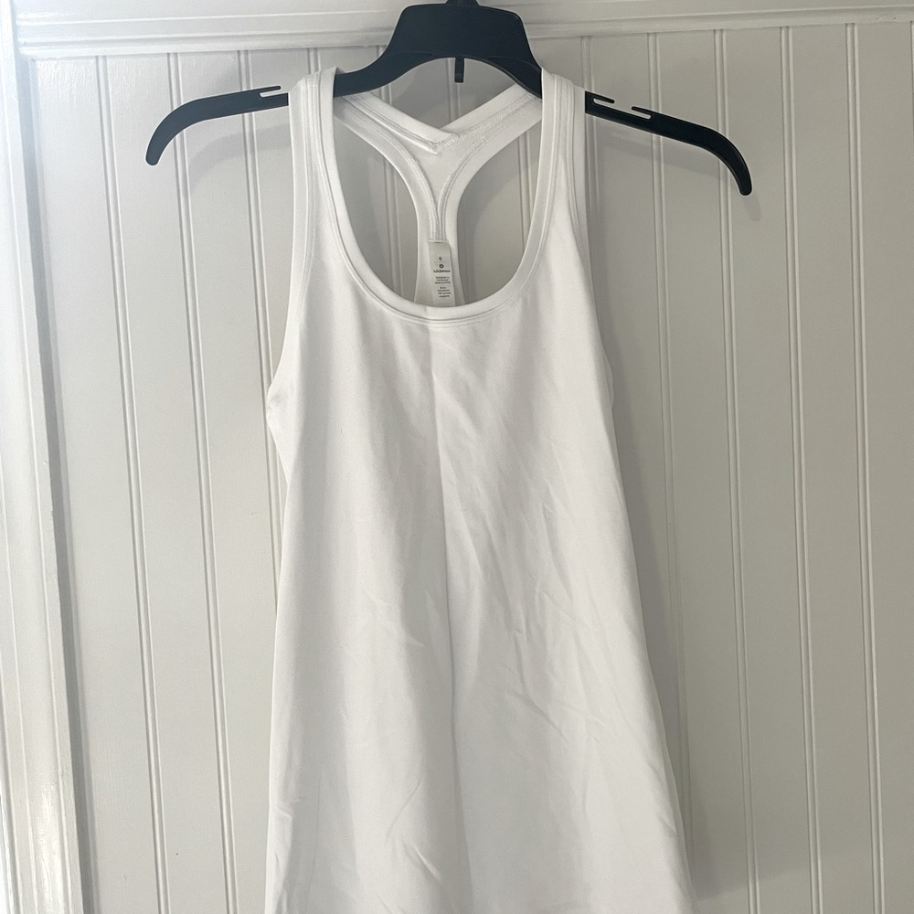 -White Lulu Lemon Razorback Tank, Size 4